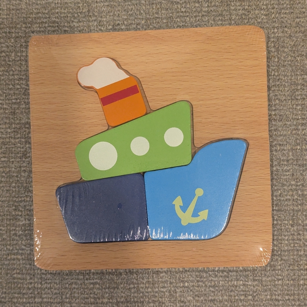 Wooden Puzzle Ship for Toddlers New